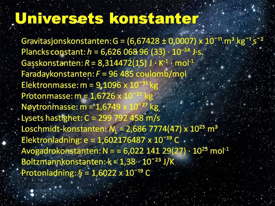Universets konstanter